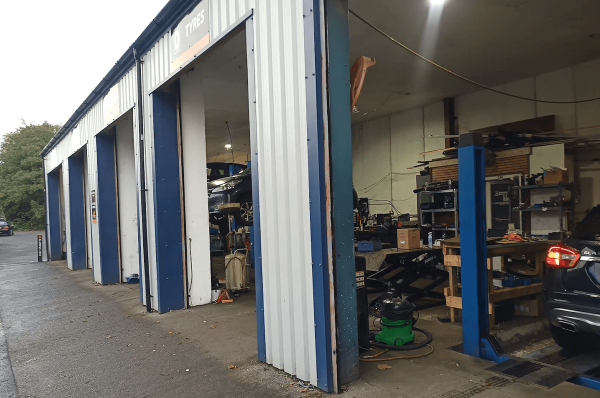 Mechanic working on a car