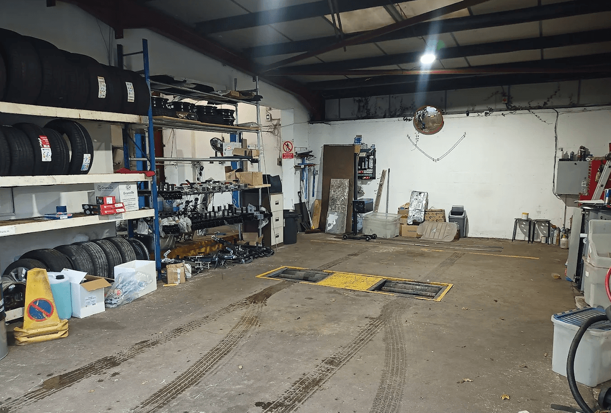 Mechanic working on a car